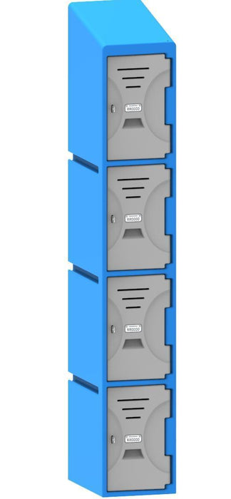 4 Tier Plastic Locker with Pad Lock Assembly