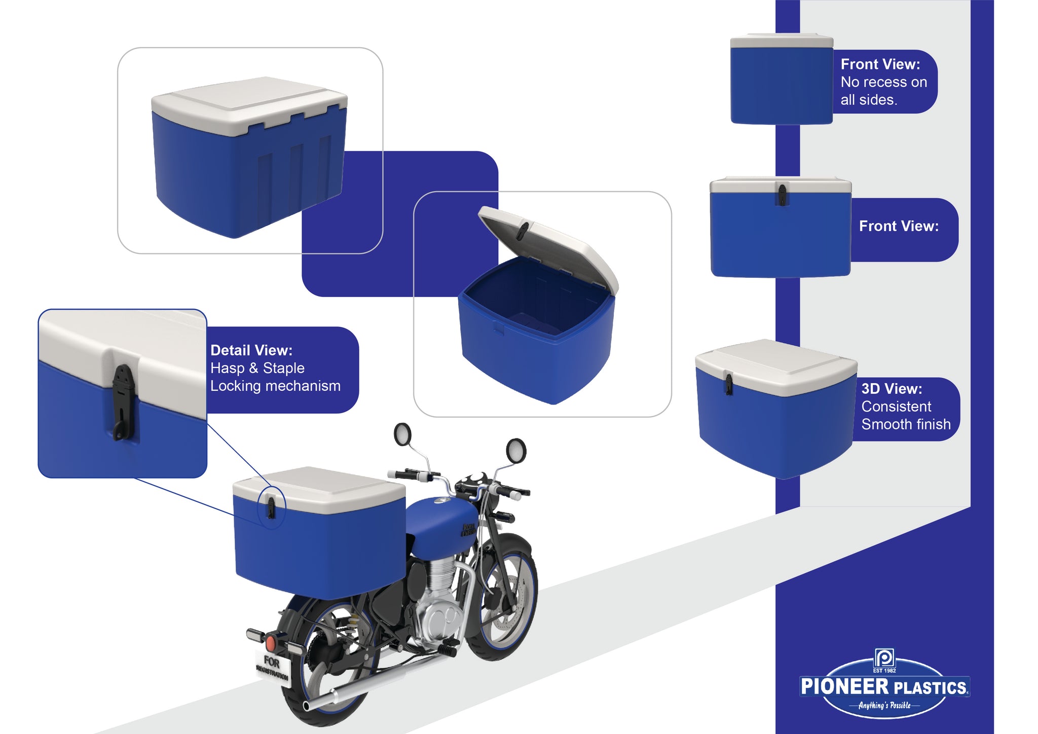 Delivery Rider Box Plastic Delivery Bike Boxes | Pioneer Plastics
