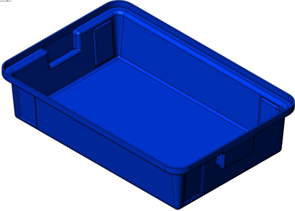 Nesting Plastic Rails Plastic Nesting Bin with Rectangular Flange — Pioneer Plastics