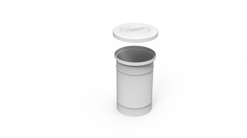 50L Round Drum With Loose Fitting Lid (RD0050)