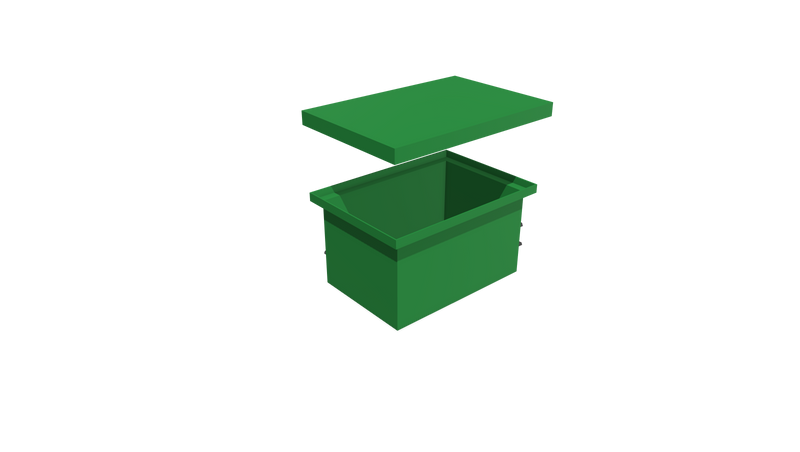 Rectangular Flange Bin (RF) 370L X 250W X 205H LID