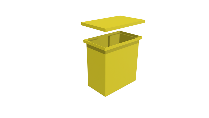 Rectangular Flange Bin (RF) 360L X 210W X 380H LID