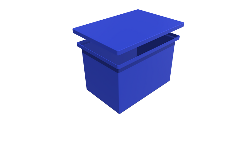 Rectangular Flange Bin + LID (RF) 910L X 610W X 605H