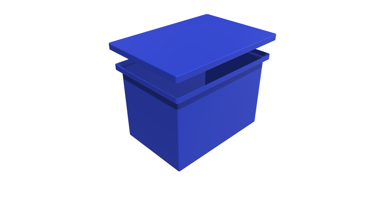 Rectangular Flange Bin + LID (RF) 910L X 610W X 605H