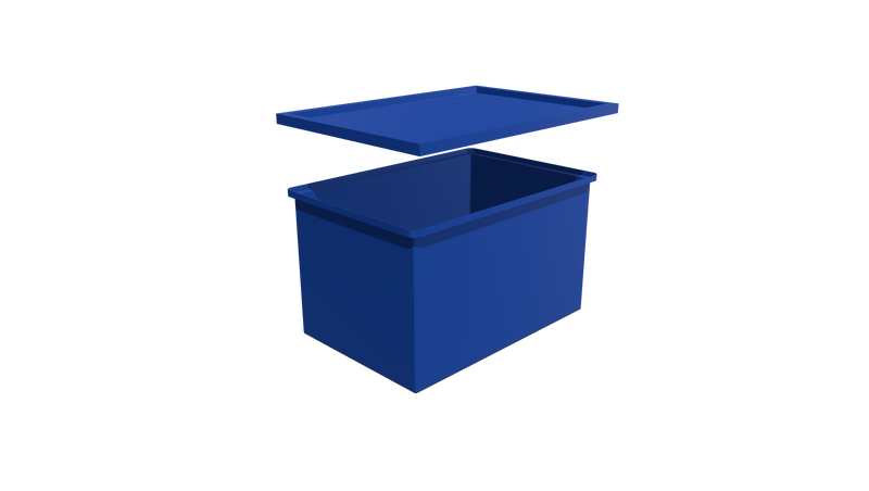 Rectangular Flange Bin + LID (RF) 1200L X 800W X 700H
