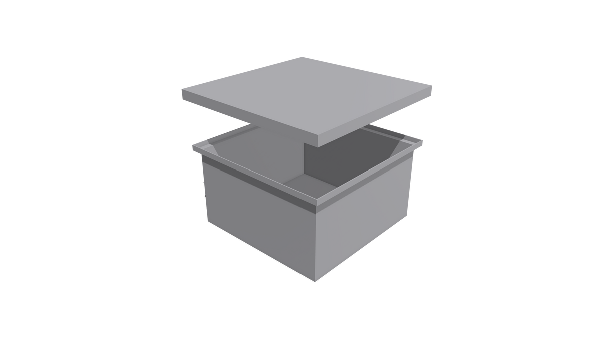 Rectangular Flange Bin + LID (RF) 520L X 520W X 285H — Pioneer Plastics