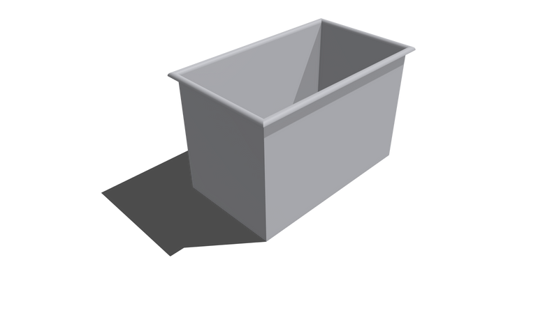 Rectangular Bin Roll-Over Flange (RRO) 1000L X 570W X 670H