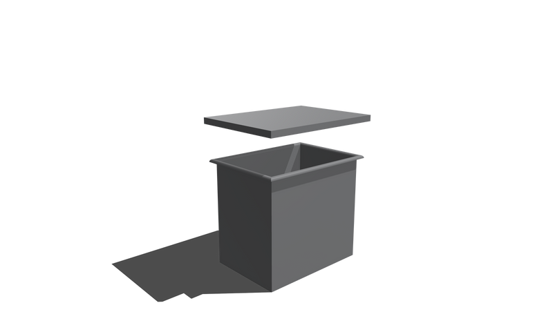 Rectangular Bin Roll-Over Flange BIN + LID (RRO) 740L X 520W X 700H