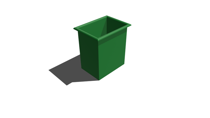Rectangular Bin Roll-Over Flange (RRO) 460L X 330W X 570H
