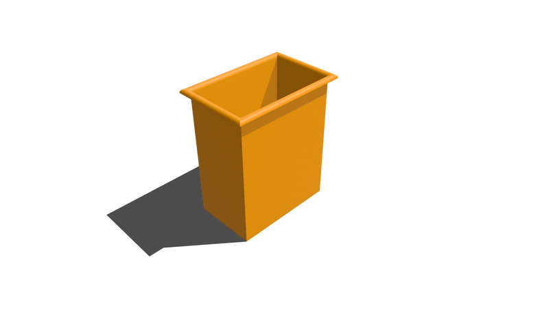 Rectangular Bin Roll-Over Flange (RRO) 530L X 325W X 680H