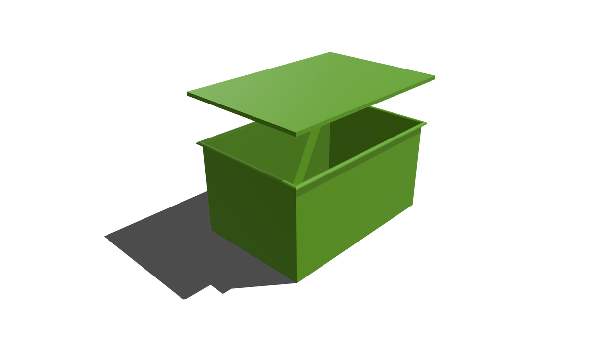 Rectangular Bin Roll-Over Flange BIN + LID (RRO) 1500L X 1000W X 800H