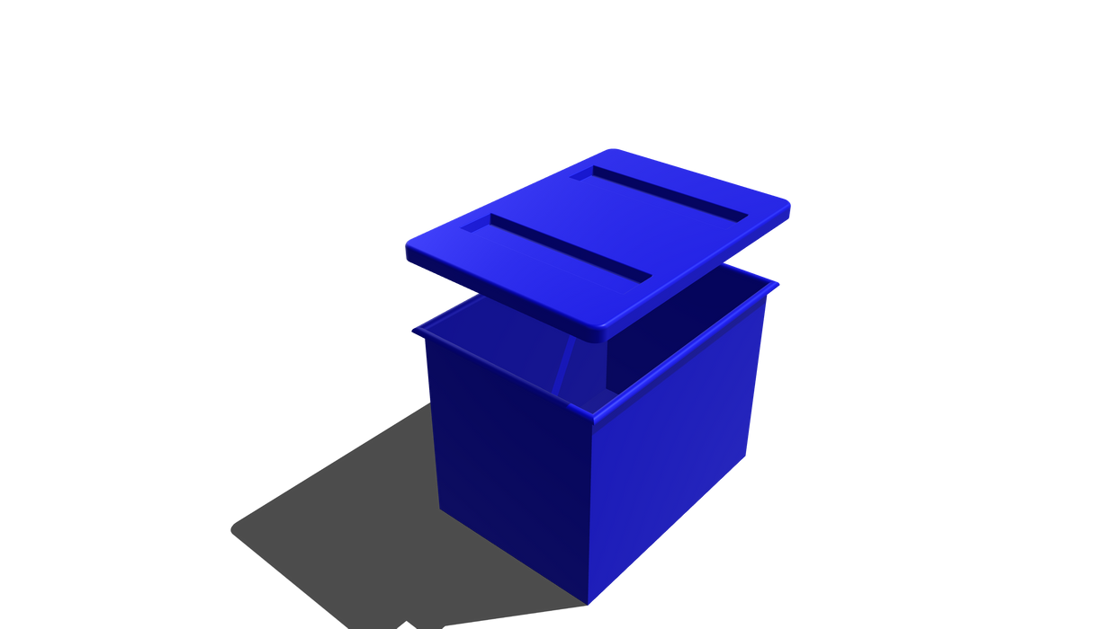 Rectangular Bin Roll-Over Flange BIN + LID (RRO) 1135L X 800W X 900H