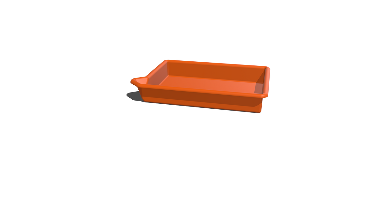 Rectangular Bin Roll-Over Flange (RRO) 560L X 400W X 95H (DEVELOPER TRAY WITH SPOUT)