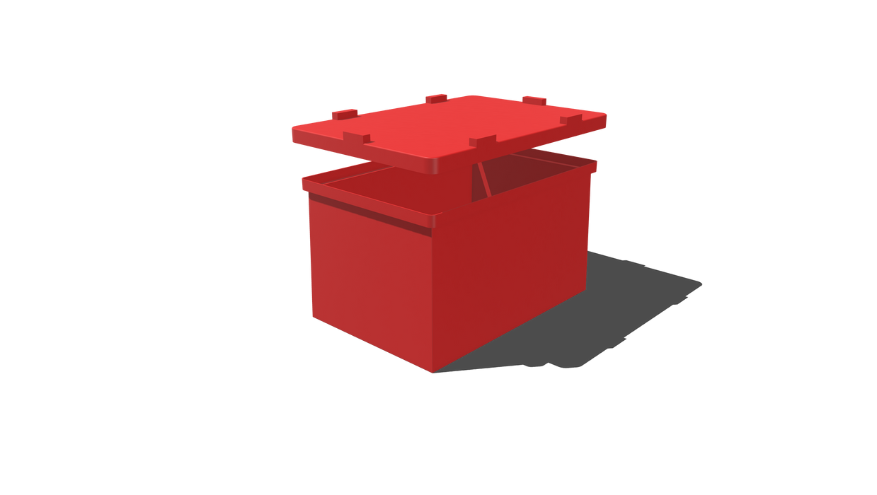 Stacking Taper Bin Rectangular Flange BIN + LID - 935L X 630W X 530H