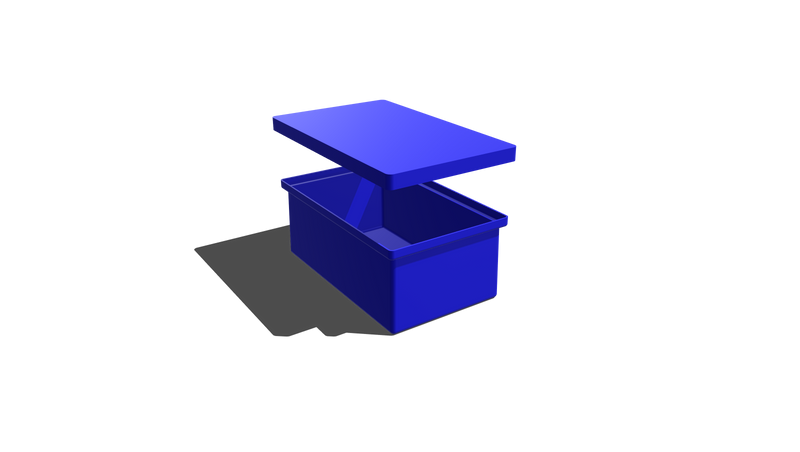 Stacking Taper Bin Rectangular Flange - 385L X 265W X 160H (2XM) LID