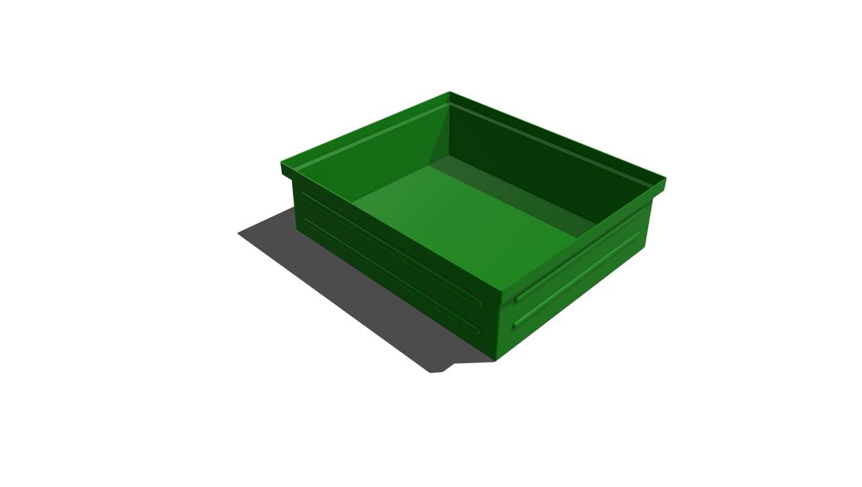 Stacking Taper Bin Rectangular Flange - 615L X 520W X 175H