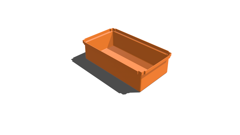 Stacking Taper Bin Rectangular Flange - 730L X 400W X 210H