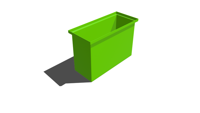 Stacking Taper Bin Rectangular Flange - 755L X 335W X 520H