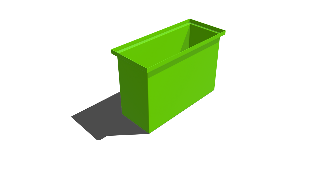 Stacking Taper Bin Rectangular Flange - 755L X 335W X 520H