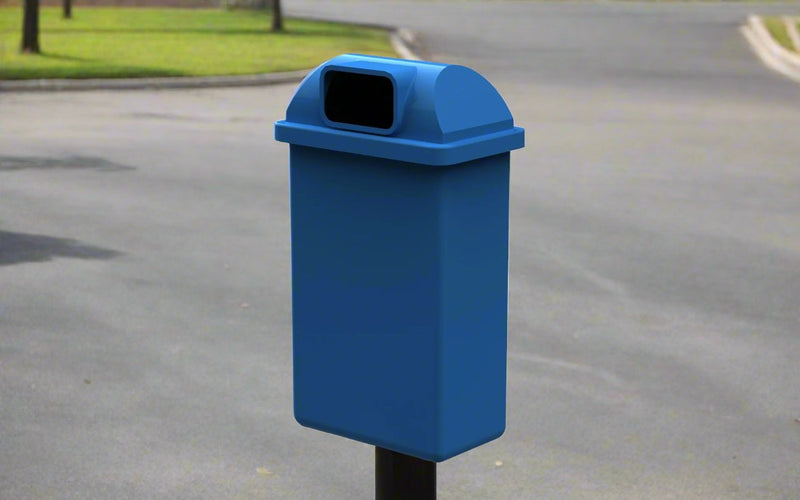 50L Pole Litter Bin With Hinged Lid