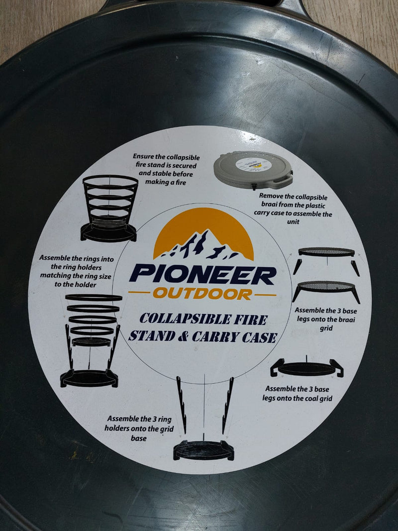 Fire Stand Example Collapsable Fire Stand with Carry Case — Pioneer Plastics